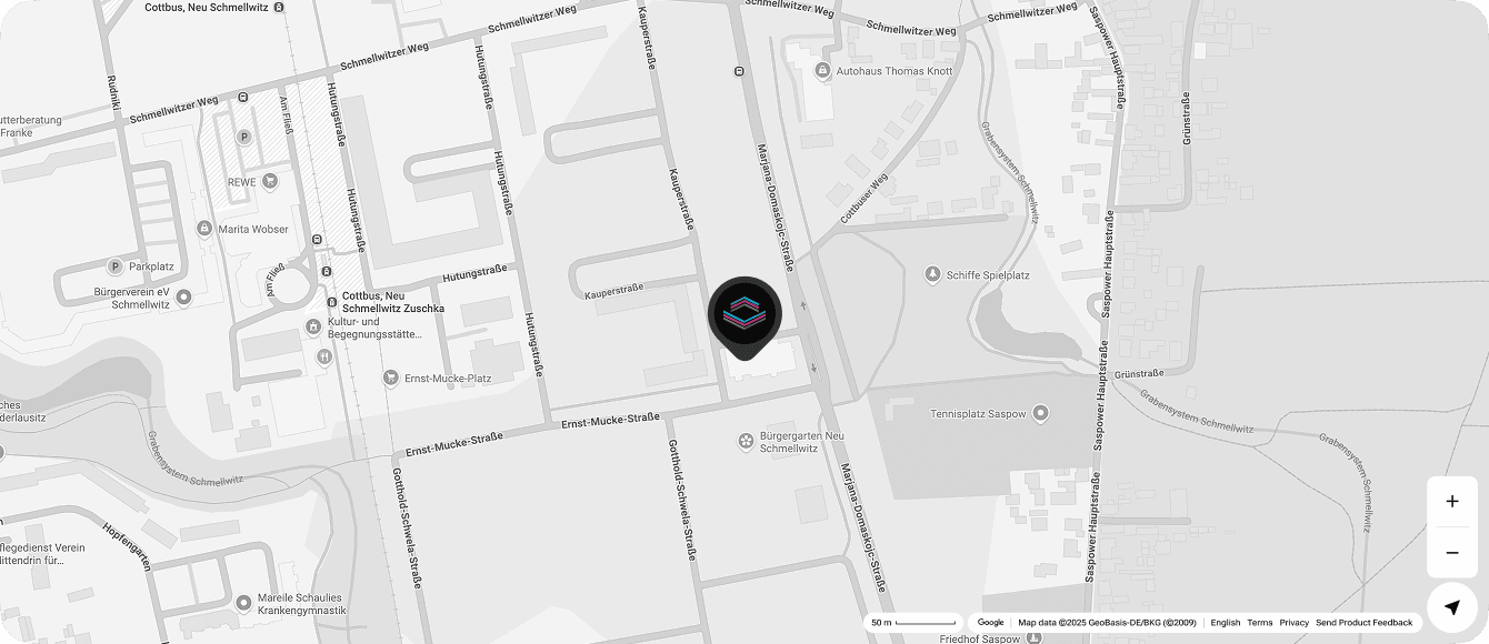 Laserland Cottbus – Kartenausschnitt Standort